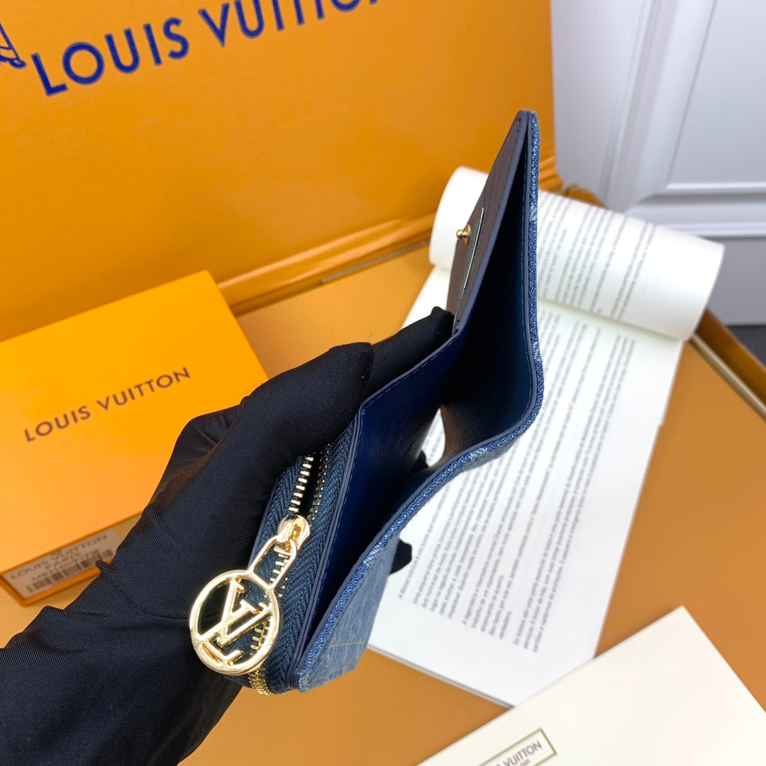 【ルイ・ヴィトン】限定★大人気デニム素材の二つ折り財