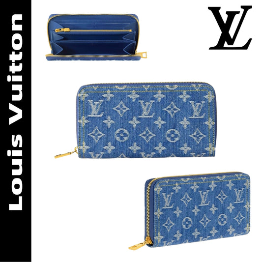 【ルイヴィトン】大人気◆長財布 ジッピーウォレット デニム素材 M82958