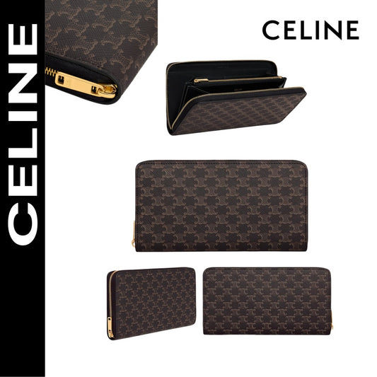 【セリーヌ】新作 大人気 柄ラージ ジップウォレット 財布