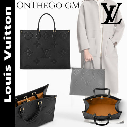 【ルイヴィトン】人気★大容量オンザゴー GM トートバッグ黒M44925