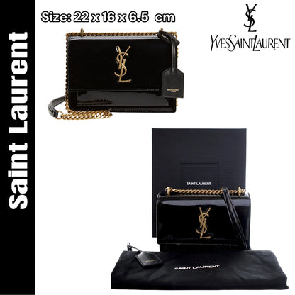 [サンローラン] サンセット ミディアム パテントレザーバッグ