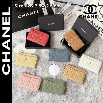 【シャネル】カードケース キャビアスキン★ショートウォレットAP3179