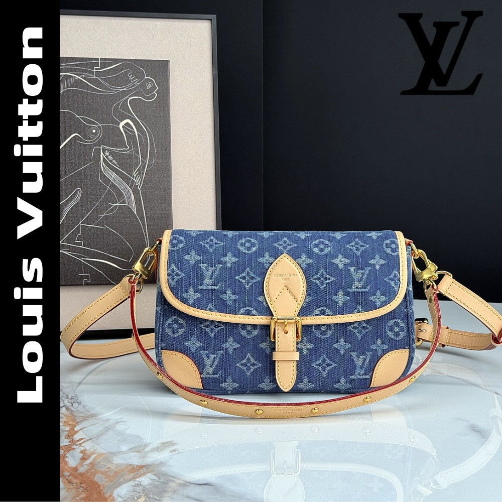 【ルイヴィトン】大人気♪ ディアヌ 肩がけ ショルダーバッグ デニム