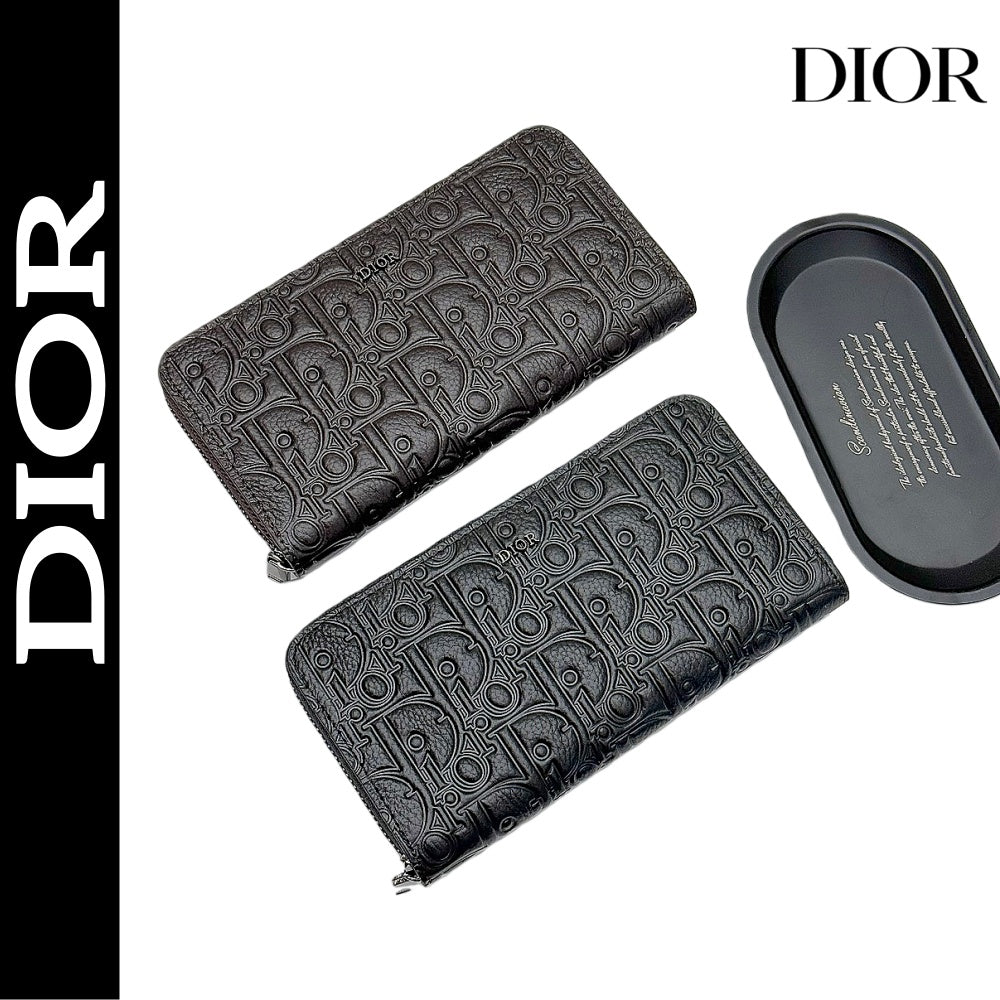 【ディオール】新作★ロゴの長財布☆ロングジップウォレット2色