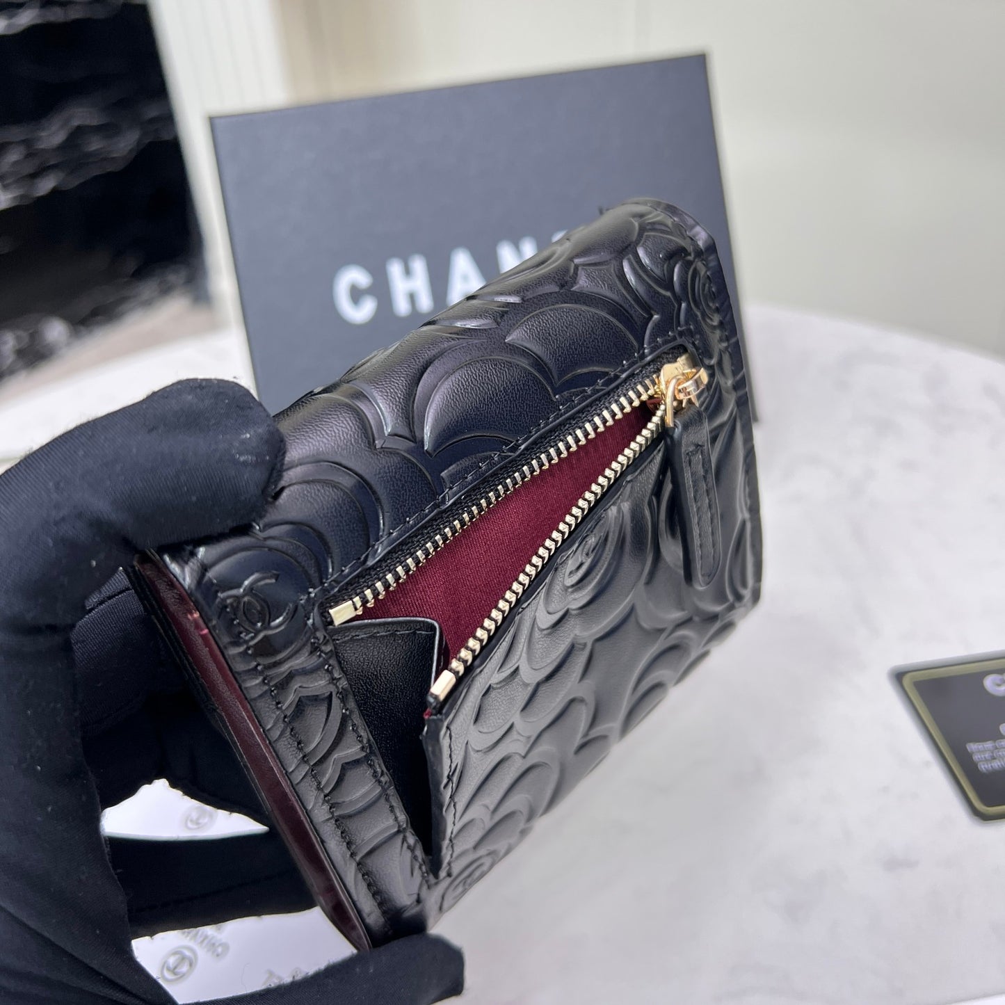 【シャネル】マトラッセ♪二つ折り財布 ♪ミニウォレット*キャビアスキン黒AP0229 AP0231