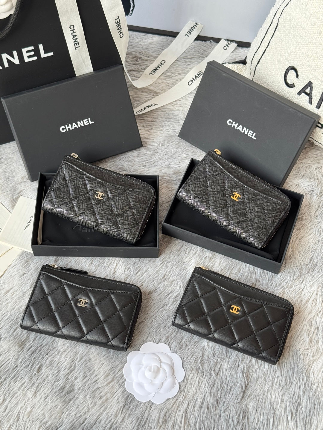 【シャネル】ミニマルな美しさ★ コイン＆カードケース ブラック AP3179