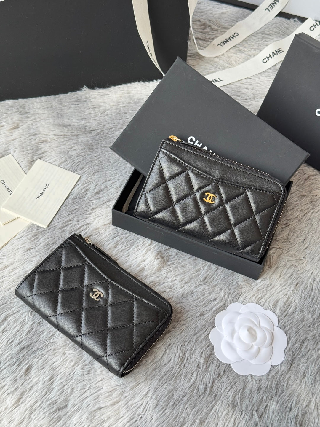 【シャネル】ミニマルな美しさ★ コイン＆カードケース ブラック AP3179