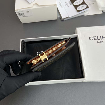 【セリーヌ】女性 人気 トリオンフ コンパクト ウォレット