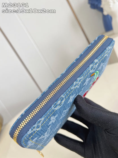【ルイヴィトン】レアアイテム♪LV× TM ジッピーウォレット デニム チェリー
