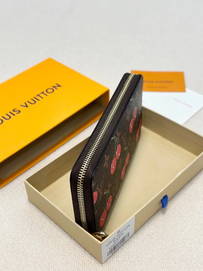【ルイヴィトン】 ジッピー・ウォレット モノグラム ♪ チェリー