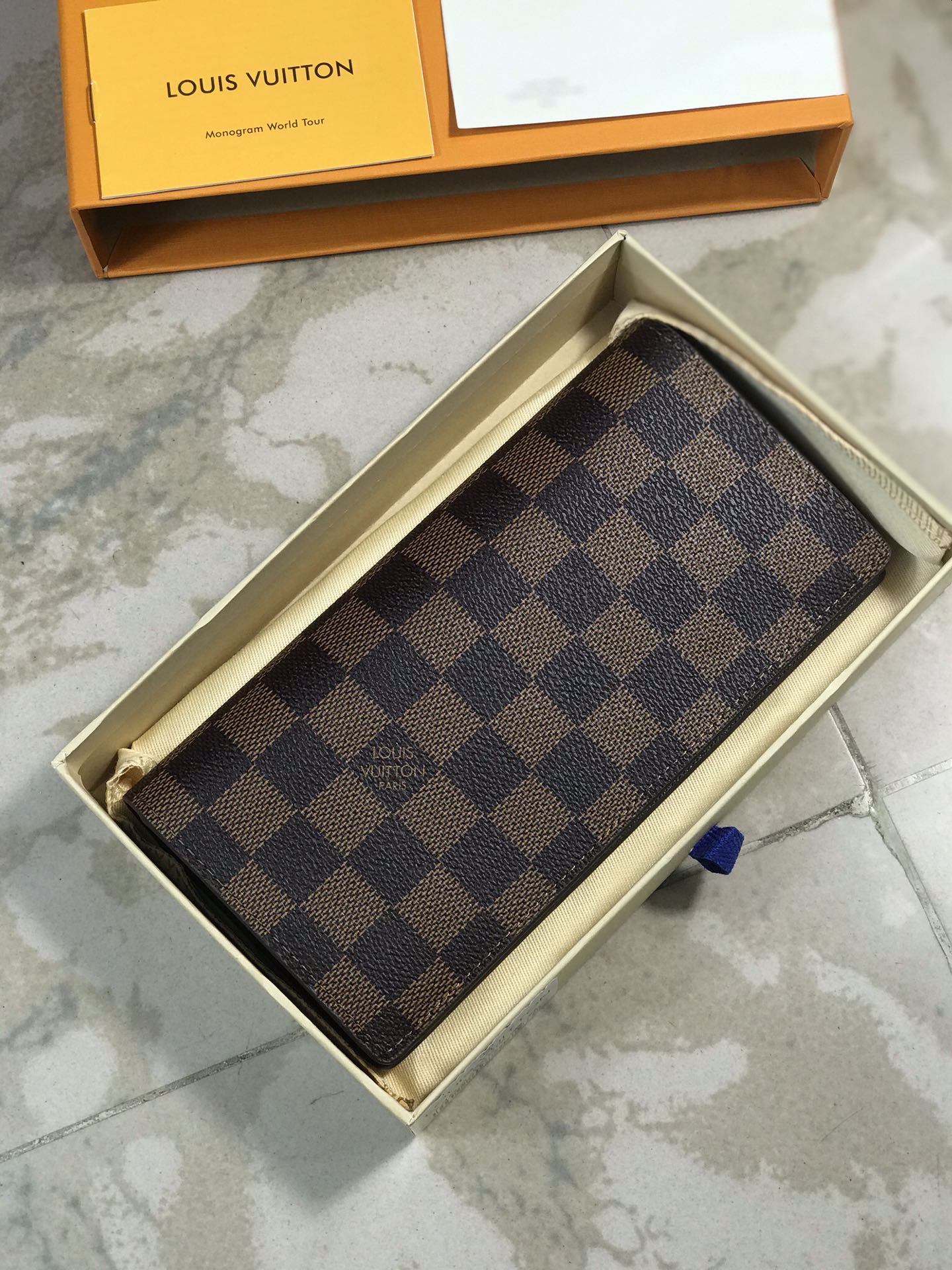 【ルイヴィトン】長財布 ダミエ ポルトフォイユ・ブラザ