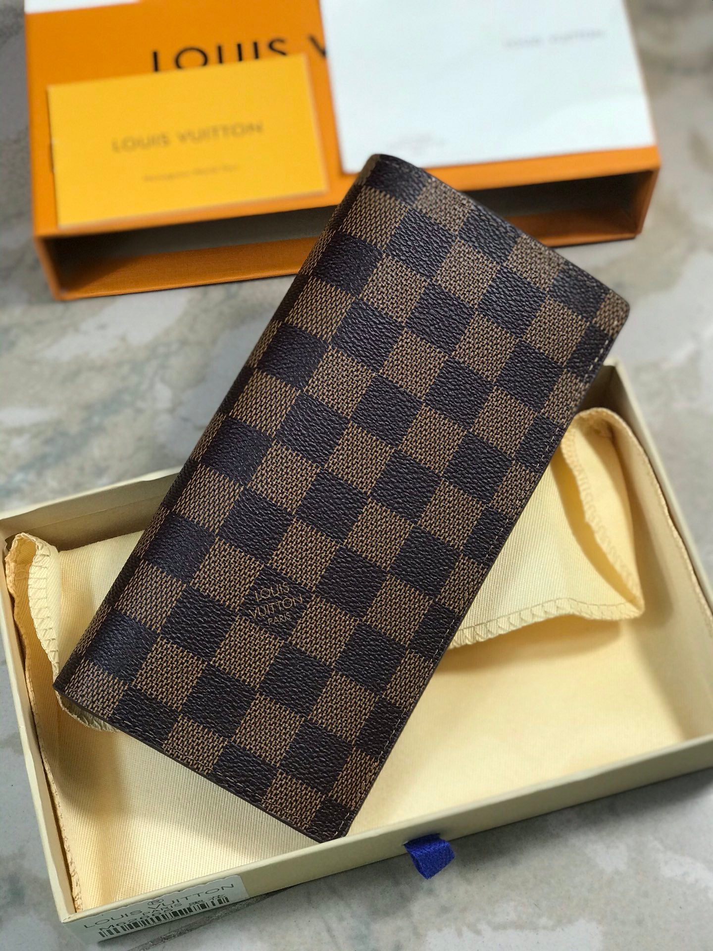 【ルイヴィトン】長財布 ダミエ ポルトフォイユ・ブラザ