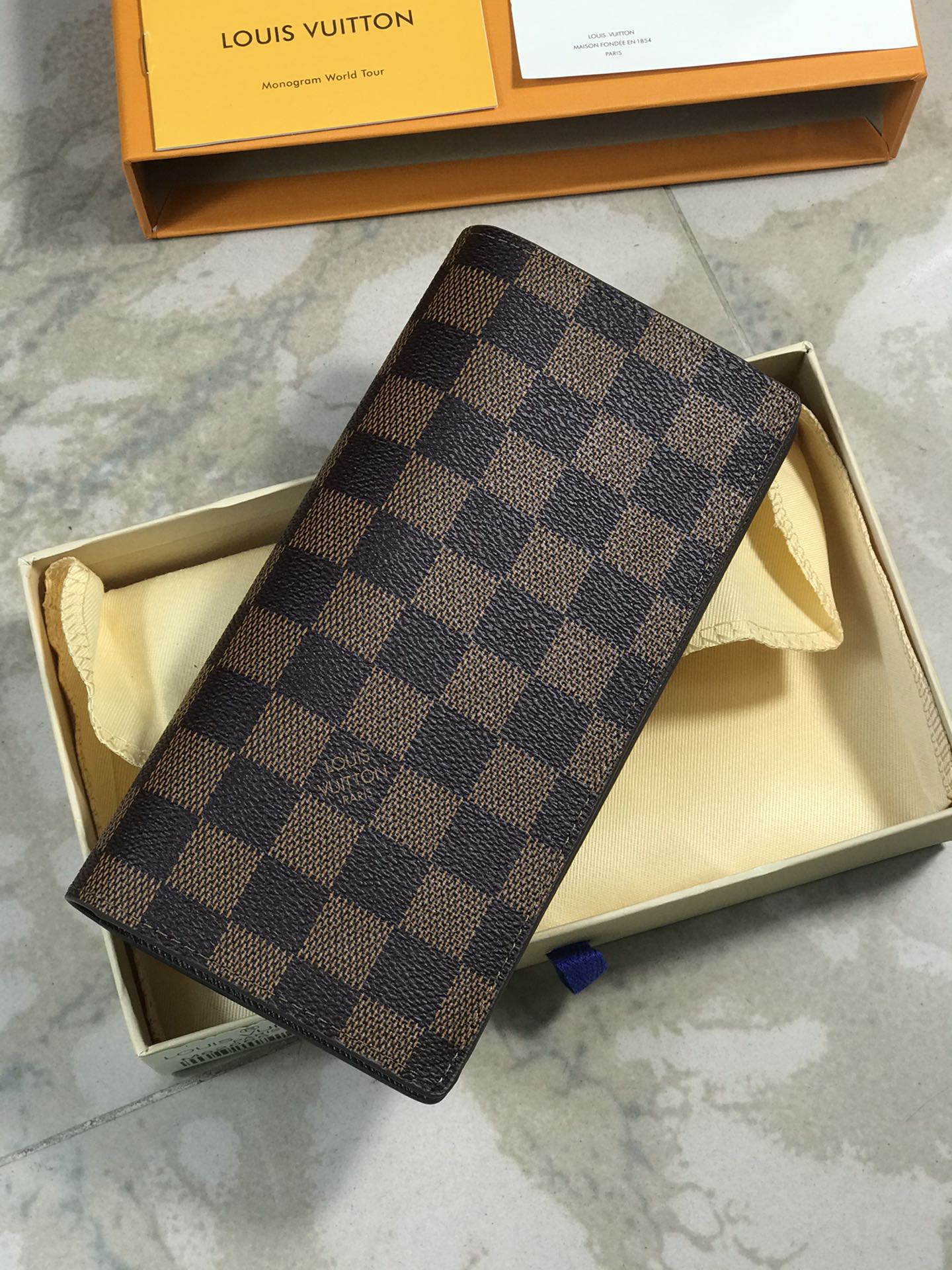 【ルイヴィトン】長財布 ダミエ ポルトフォイユ・ブラザ